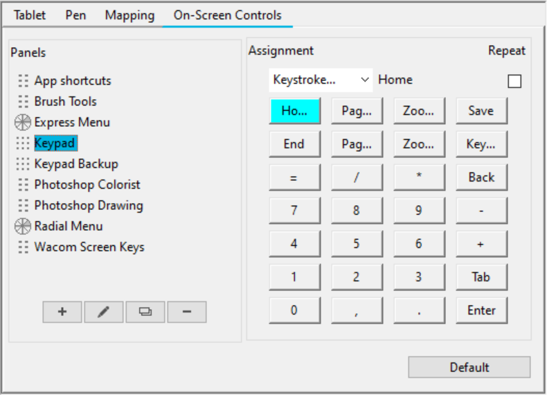 笔记：如何使用Wacom按键模拟滚轮和数字小键盘